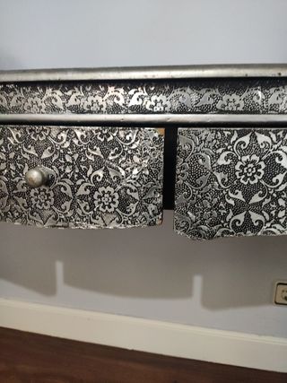 Mesa consola metal y madera diseño