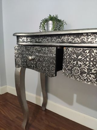Mesa consola metal y madera diseño