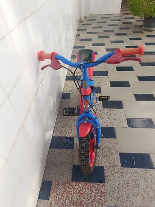 Bicicleta Infantil Spiderman Azul y Roja