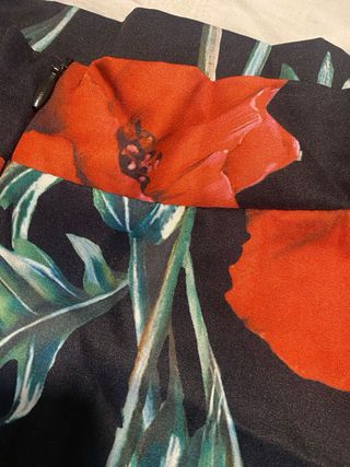 Falda Flamenca Amapolas Negra Roja
