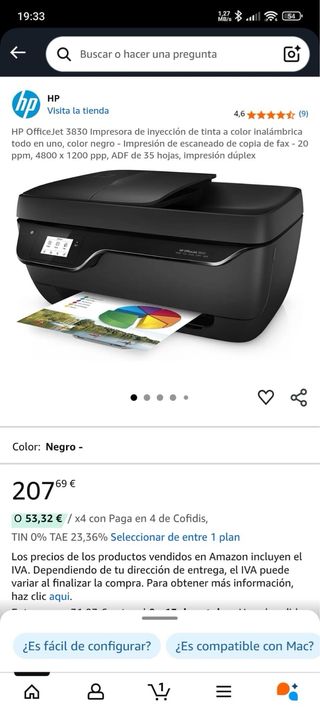 Impresora HP OfficeJet 3633