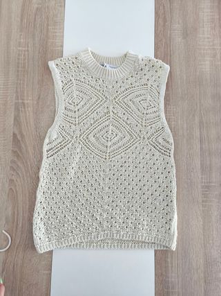Chaleco crochet Zara beige talla única