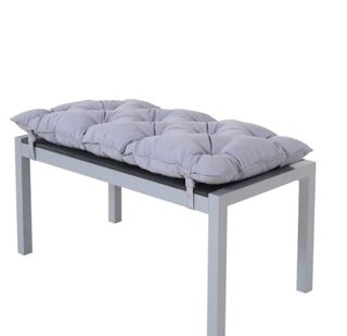 Banco Metal/Madera con Cojín Gris