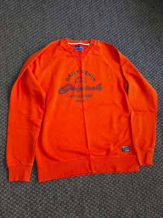 Sudadera naranja Hombre.Jack & Jones Talla XL 