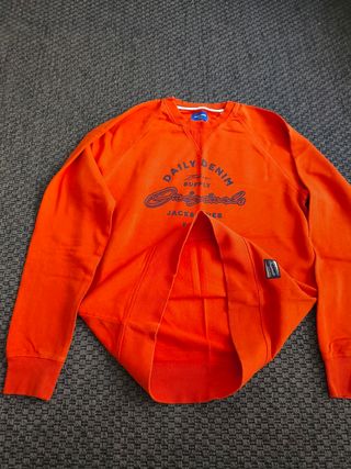 Sudadera naranja Hombre.Jack & Jones Talla XL 