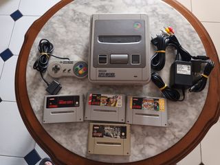 Nintendo SNES Consola Gris + Juegos