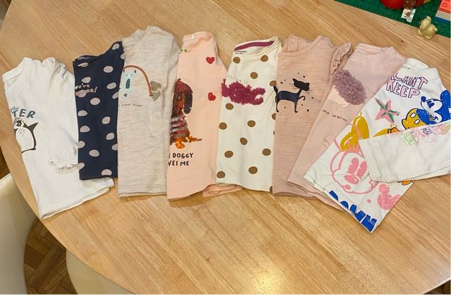 Lote 8 camisetas manga larga 24 meses