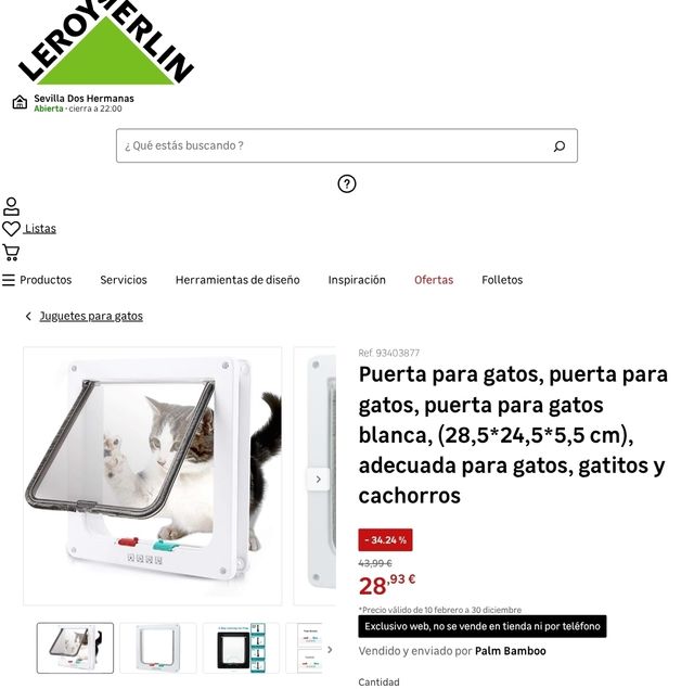 Porta per gatti trasparente e bianca. AFFARE.