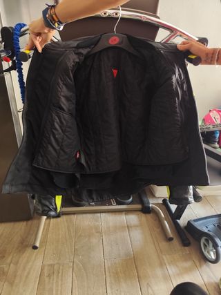 Chaqueta de moto cuero neón 