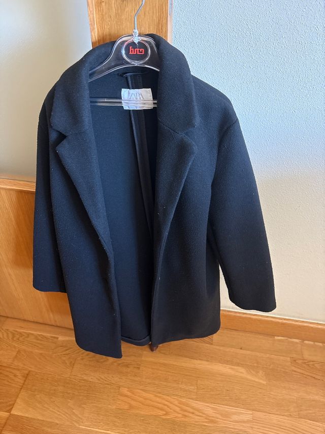 Abrigo niña Zara negro paño