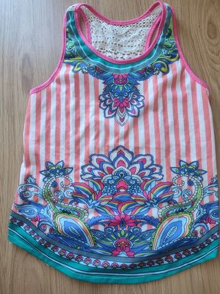 Top tirantes estampado rayas y paisley