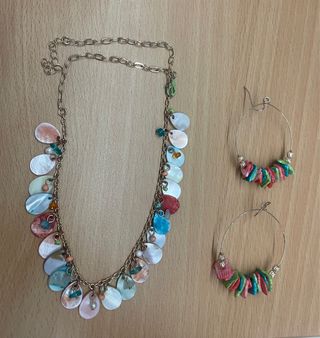 Conjunto collar y pendientes aro