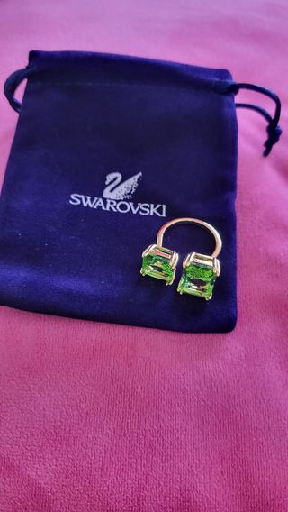 Anillo Swarovski Dorado y Verde