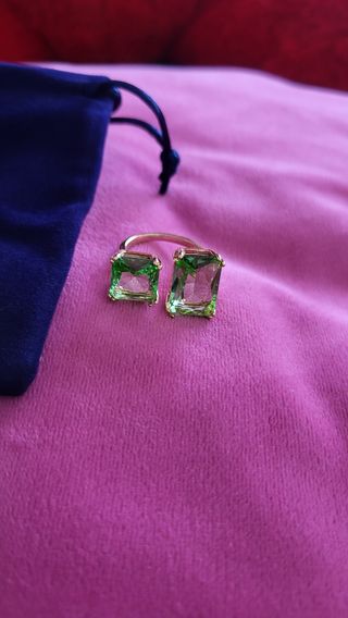 Anillo Swarovski Dorado y Verde