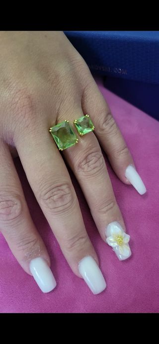 Anillo Swarovski Dorado y Verde