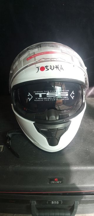2 Cascos Moto Blancos JOZUKA y JEB'S