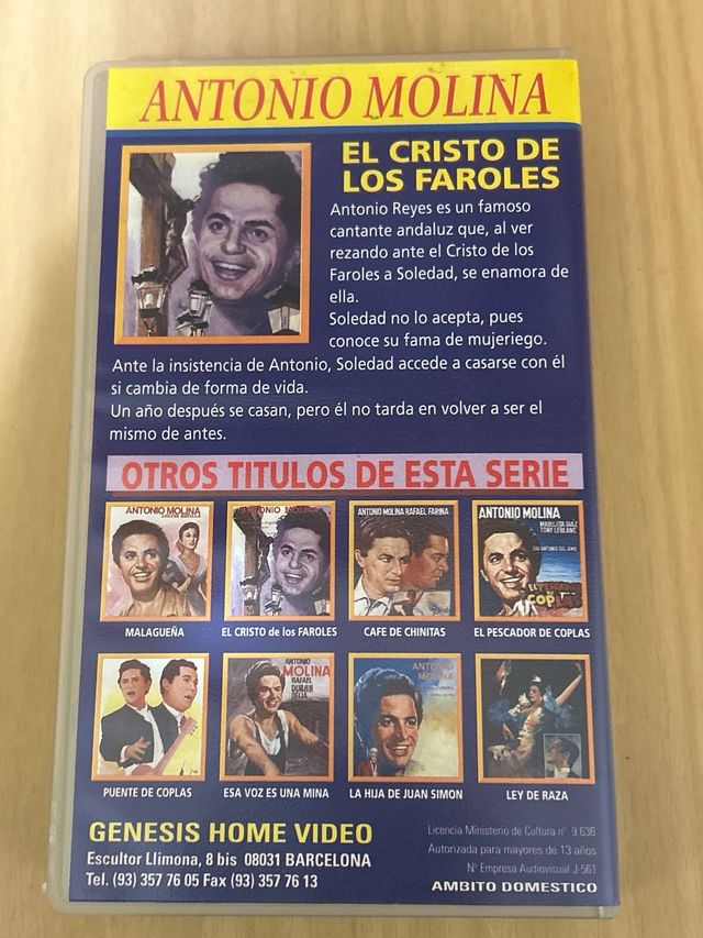 El Cristo de los Faroles VHS Antonio Molina
