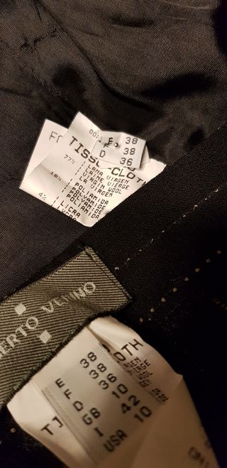 Traje RV negro con listas beige