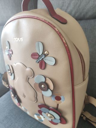 Mochila Tous Beige Flores y Mariposas