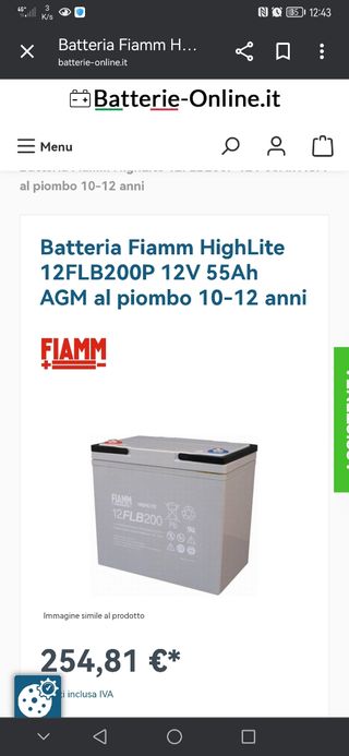 2 Batterie FIAMM 12FLB200