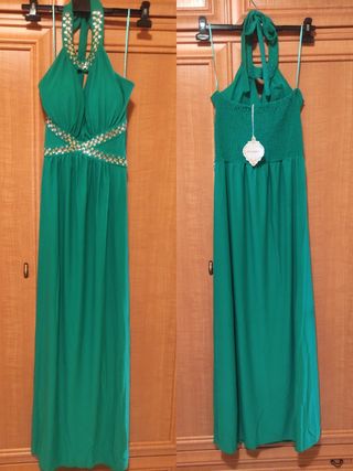 Vestido largo con etiqueta