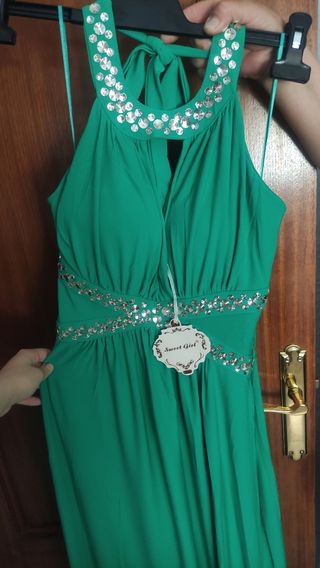 Vestido largo con etiqueta