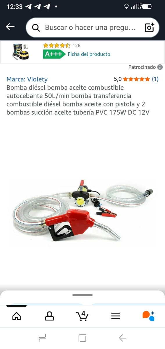 Bomba de combustible con manguera