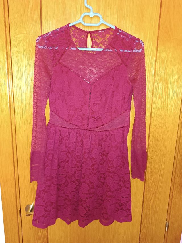Vestido de encaje rosa/morado