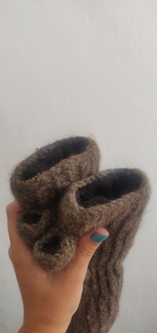 Guantes de lana abiertos marrones