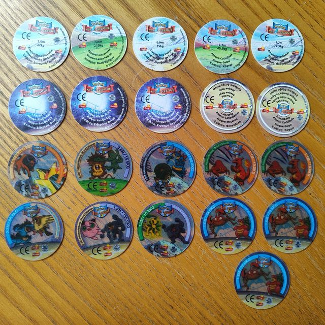 Mix 21 tazos Pokémon League y League 2