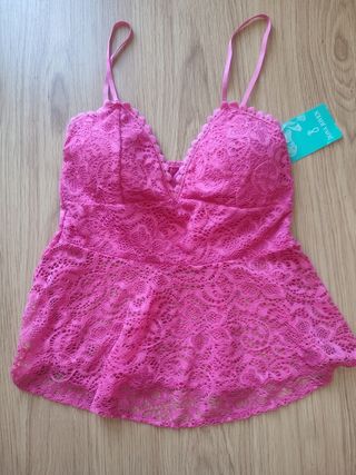 Top encaje rosa