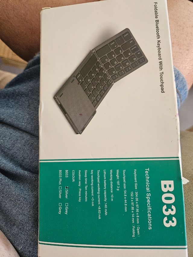 Tastiera Bluetooth pieghevole B033 con touchpad