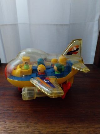 Avião de brincar e decorativo, com figuras