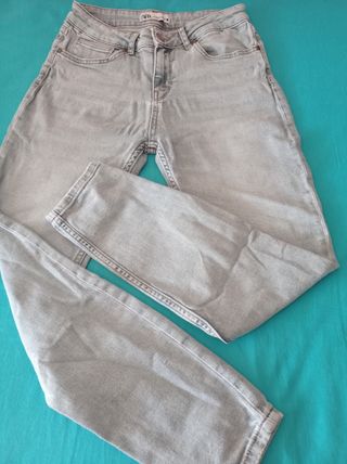 Pantalón Zara Gris Talla 38