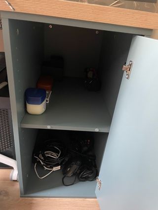 Secretária IKEA azul e cinza