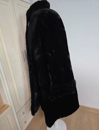 Abrigo Piel Mouton Mujer Negro