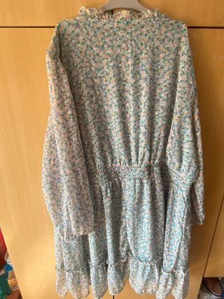 Vestido floral manga short mujer