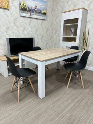 Mesa y 4 Sillas Comedor Madera