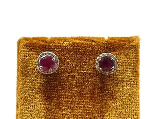 E1790223-0	Pendientes Oro 18k Con Diamante,Rubi
