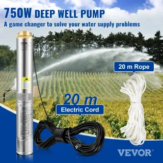 Pompa d'Acqua Sommergibile 750W Flusso 100L/min pe