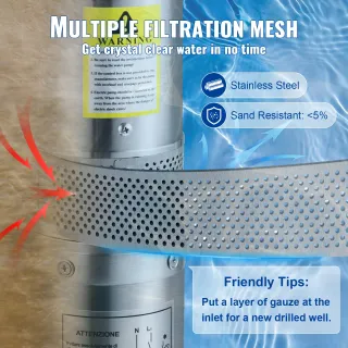 Pompa d'Acqua Sommergibile 750W Flusso 100L/min pe