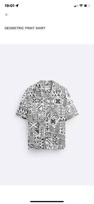 Camisa Estampado Geométrico Zara Hombre