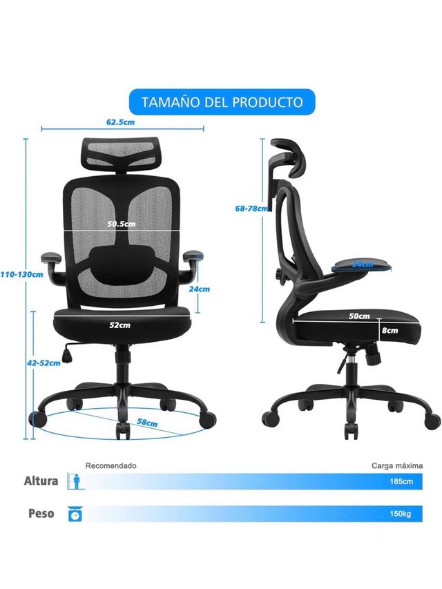 Silla de Oficina Ergonómica Magic Life Negra