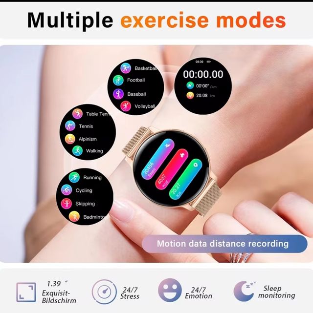 Reloj Inteligente mujer HD Pantalla 1.20