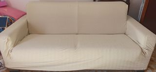 Copridivano beige in tessuto 3 posti