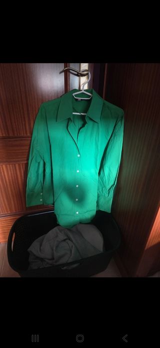 Camisa Zara verde overside
