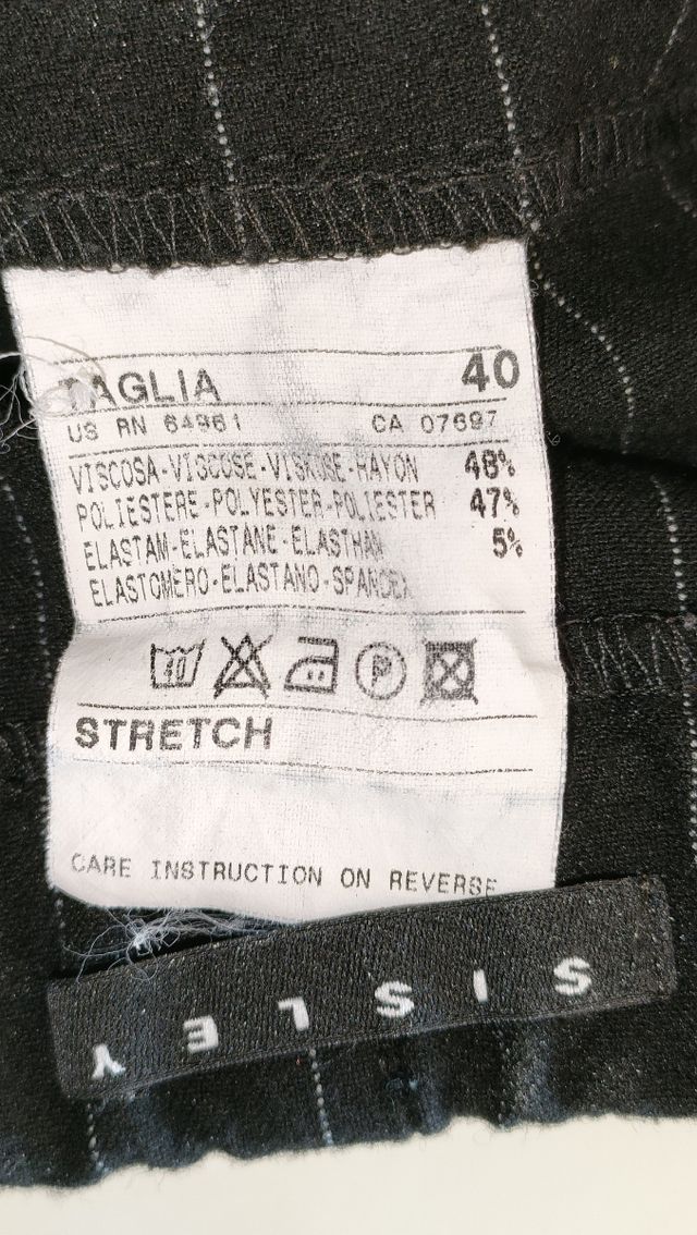 Gonna Sisley gessata nera tg 40