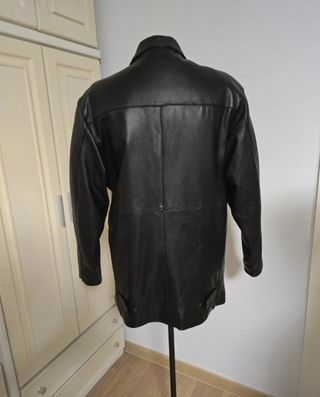 Chaqueta de cuero negra hombre