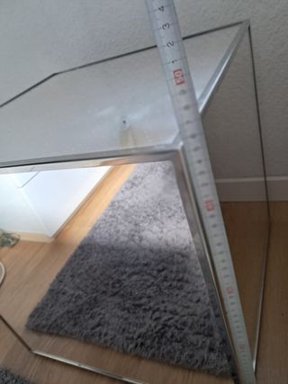 Mesita Cubo Espejo Plata