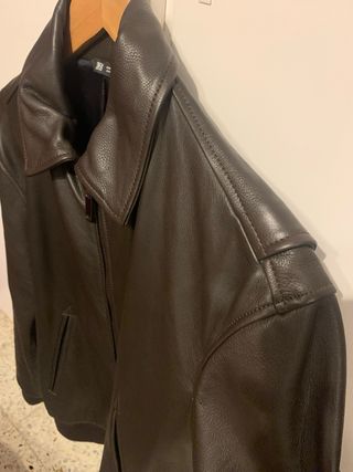 Cazadora de cuero Zara Marrón